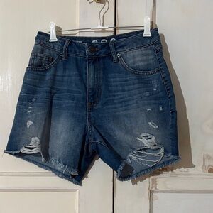 Rewash Midnight Blue Ripped Jean Shorts